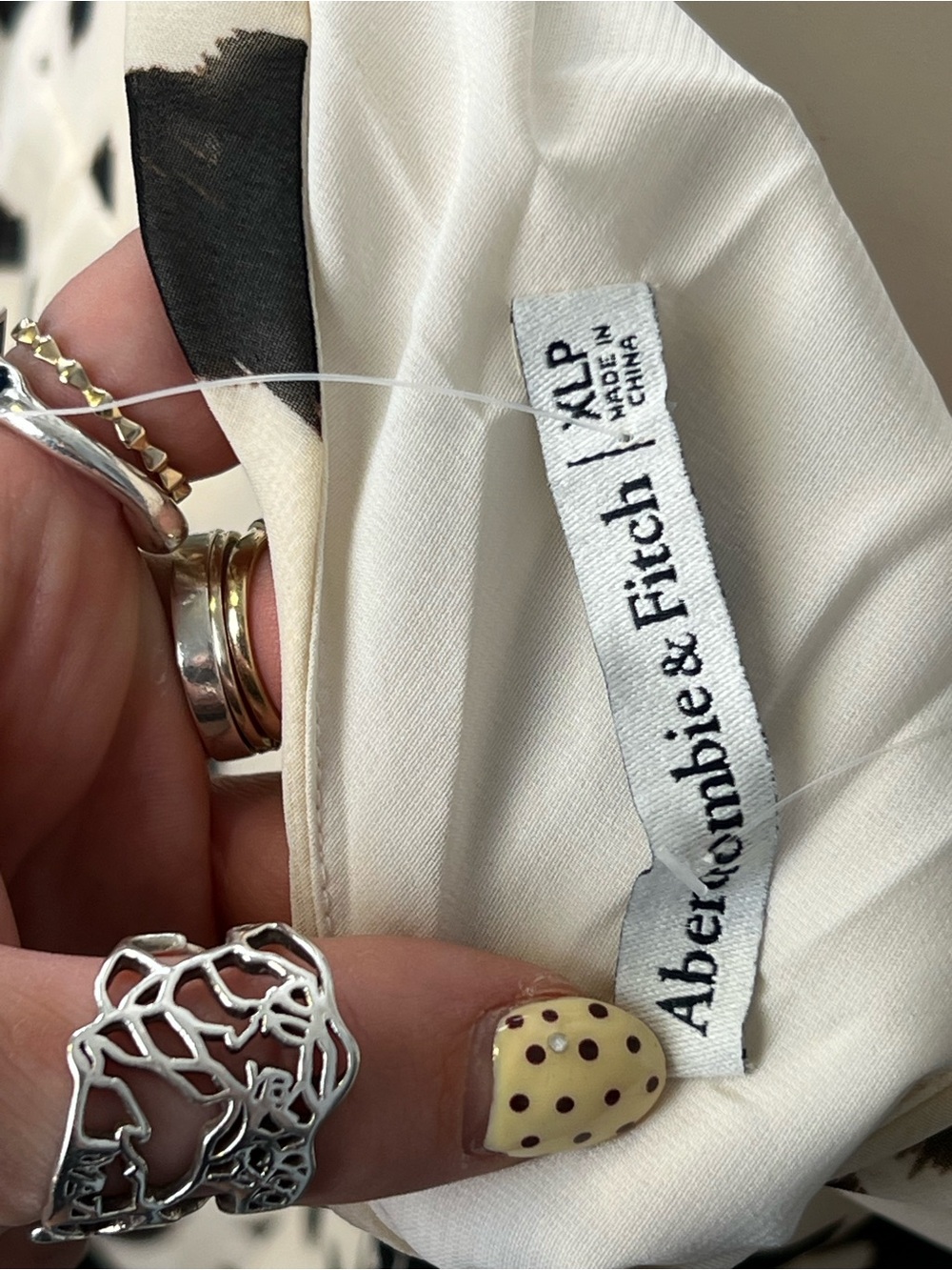 NEW WITH TAGS Abercrombie & Fitch Halter Mini Dress in Cream and Black Cowprint - Picture 11 of 11